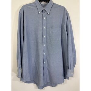 Vtg 1997 Roundtree Yorke Blue Oxford Shirt 17.5 34 XL Pima Cotton Button Down
